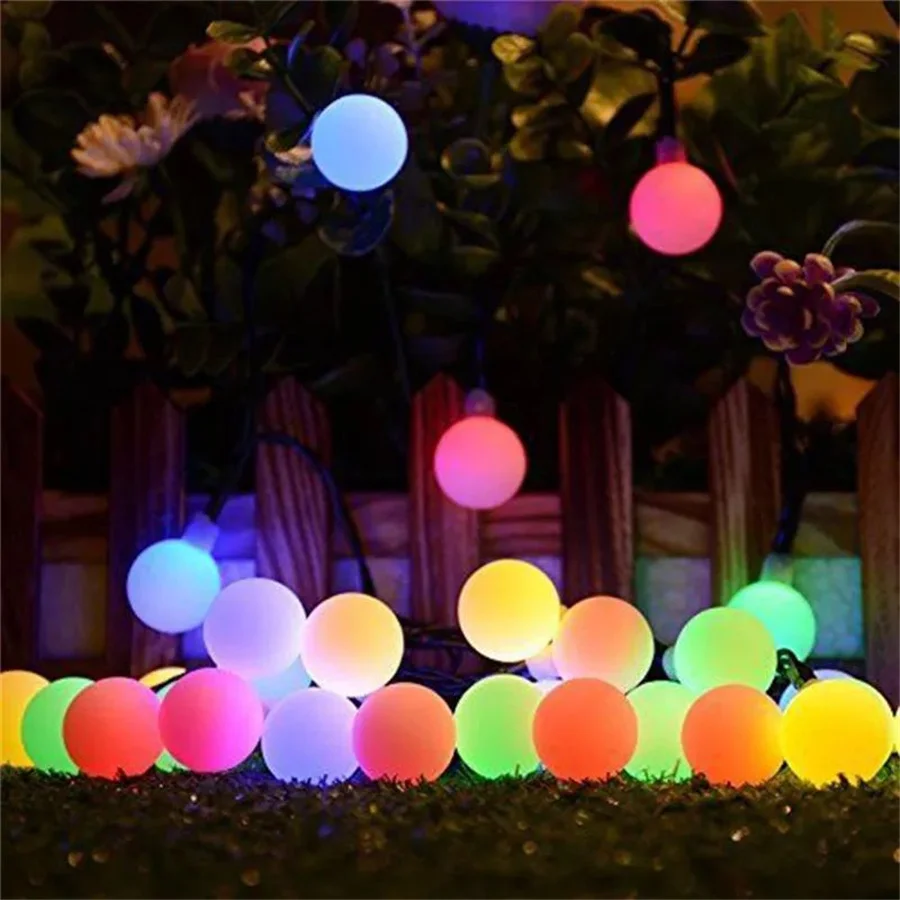 Guirxiété lumineuse solaire à 200LED en forme de boule, imperméable, éclairage d'extérieur nickel é, idéal pour un jardin, un arbre de Noël ou un mariage, nouveau modèle