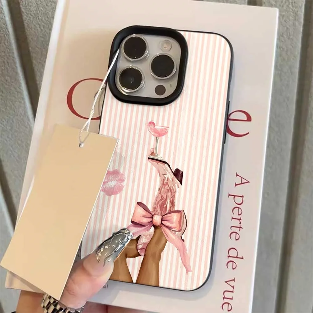 Coquette Legs mit Schleife Handyhülle für iPhone 17 16 15 14 13 12 11 Pro Max 16 15 Plus XR Silikon Matt Weich Stoßfest – Detail 8