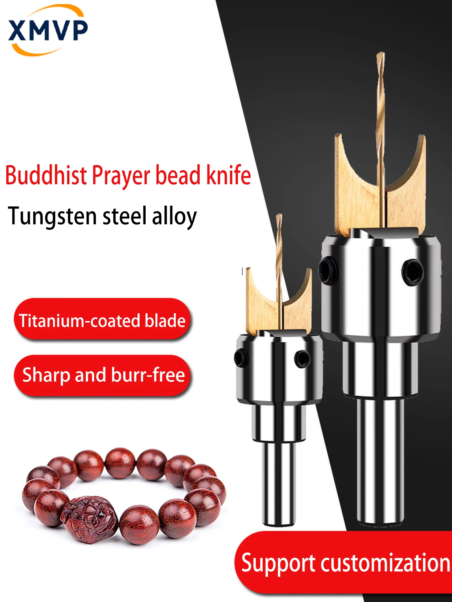 

Буддийский молитвенный браслет с головкой в виде ножа, круглый бусинный нож, лезвие для молитвенного браслета из сплава, деревянный браслет, бусы для молитвы