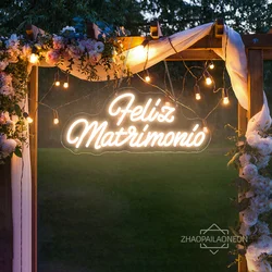 Insegne al neon a LED Amor Eterno Insegne luminose al neon spagnole Decorazioni per matrimoni Decorazioni per la camera da letto per feste Siempre Juntos Insegne al neon a LED USB