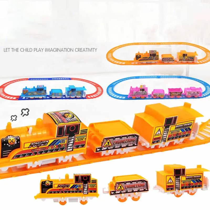 Children's Handmade Assembled DIY Track Small Train Toy Model Children's Puzzle Toys Boys Interactive Track Train Toys