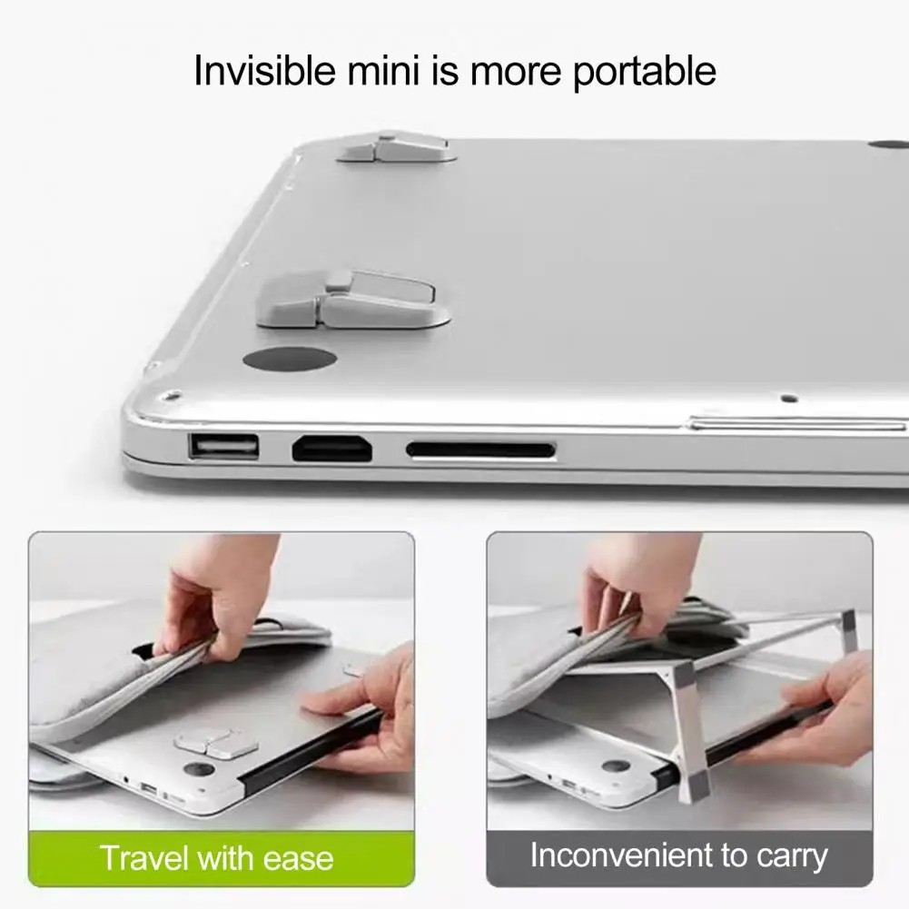 Foldable Desk Organizer Foldable Laptop Stand Portable Notebook Holder Adjustable Mini Size Riser Easy Installation for Laptops