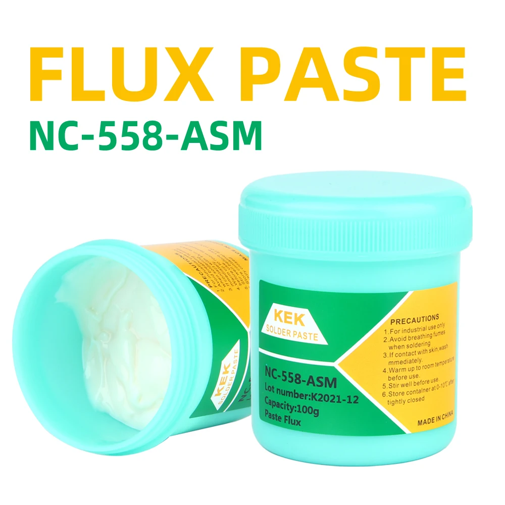 Lead free and halogen-free soldering flux 100g NC-558 solder oil, no wash 4-piece set, tin suction wire brush, syringe solder pa