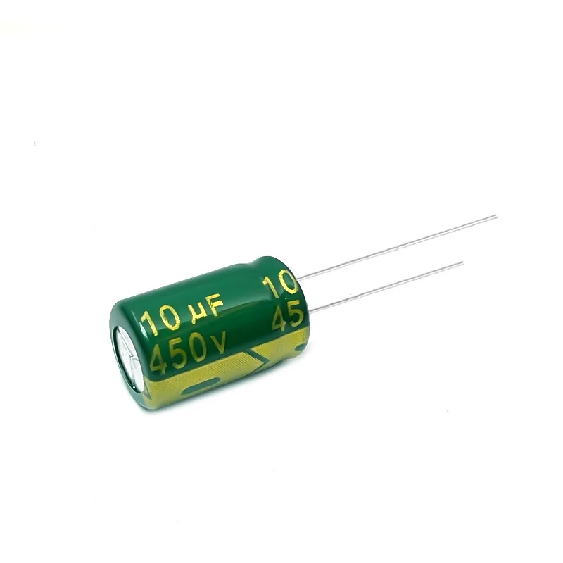 80pcs 450V 10uF Electrolytic Capacitor High Frequency Low ESR Long Life Green Gold 8x12 10x17mm for Power Supply