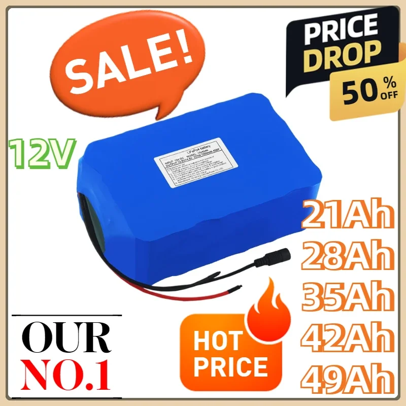 

LiFePO4 Rechargeable Battery Pack 12V Life Cycles 4000 with Built-in BMS Protectio 12V 21Ah 28Ah 35Ah 42Ah 49Ah