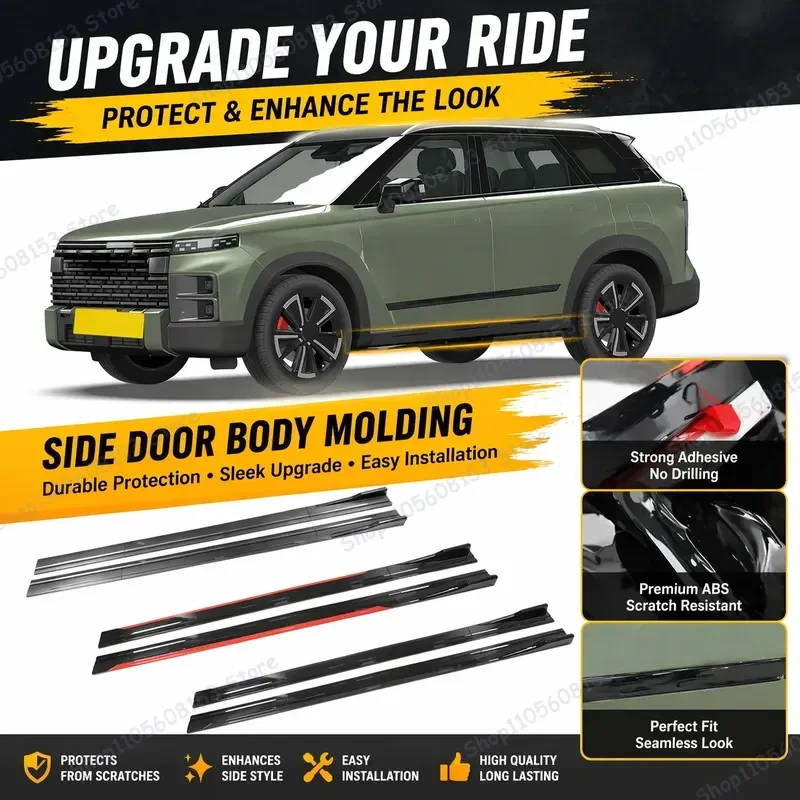 For Chery OMODA Tiggo3 Tiggo5 Tiggo7 Tiggo8 Tiggo9 2M Car Side Skirt Extension Lip Kit Bumper Separator Racing Spoiler