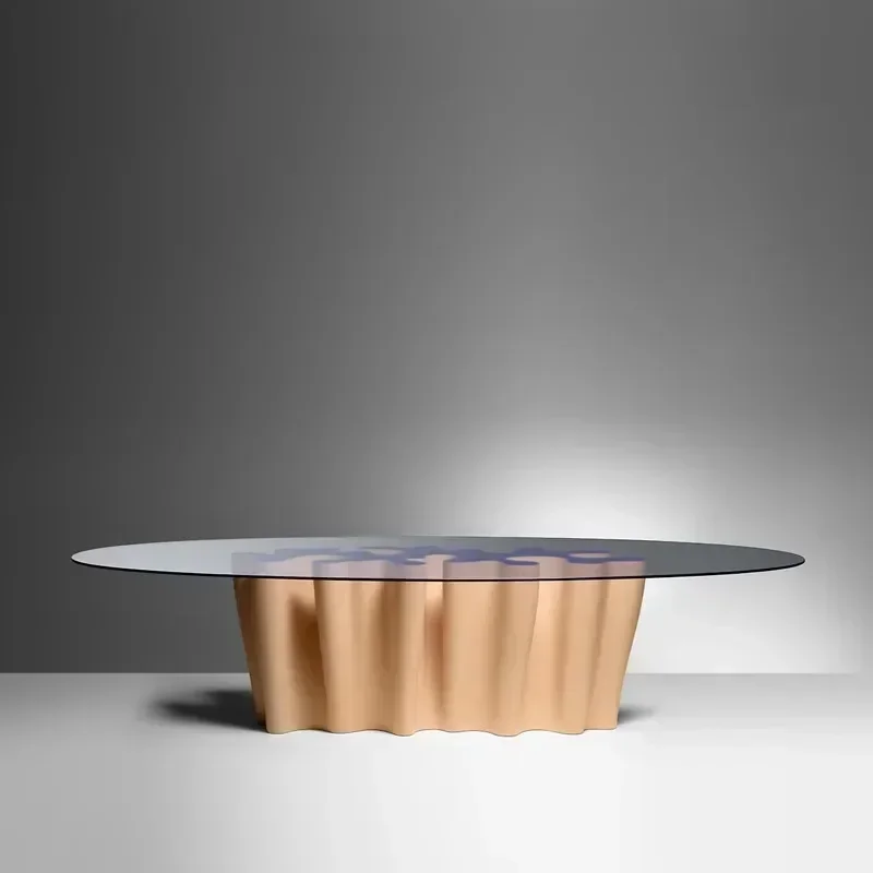Folded glass countertop dining table modern simple living room model room villa hotel bar
