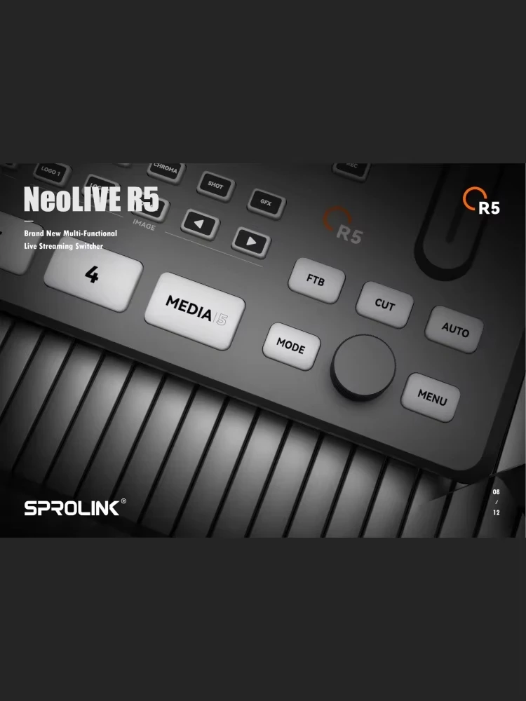 SPROLINK Neolive R5 /R5S 5ch HDMI SDI input Live Streaming Switcher With Transition effects, Recording Collection, PTZ Control