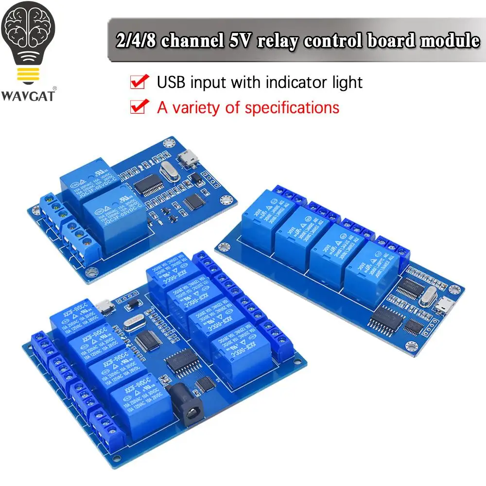 DC 5V MICRO USB Relay Module 2 4 8Channel Relay Module, Relay control panel with indicator  Relay output usb interface 