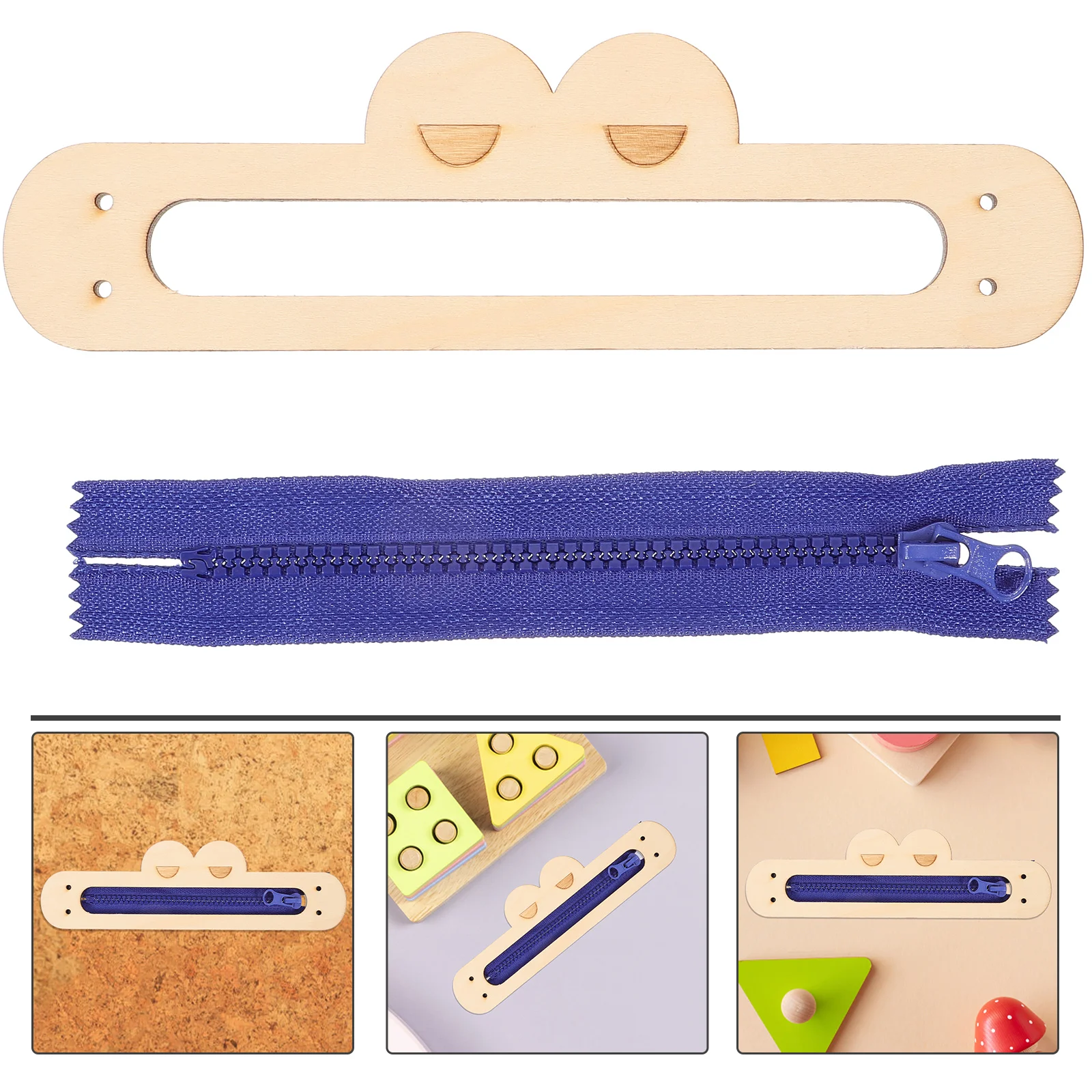 خشبي مشغول للأطفال مع تصميم سحاب الضفدع نشاط تعليمي يعزز التعلم التفاعل بين الوالدين والطفل