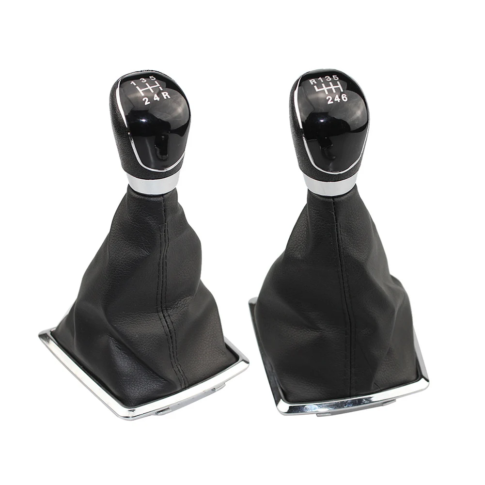 1pc Car Shift Gear Knob With Leather Boot 5/6 Speed  For Ford Focus MK2 C-Max Kuga Mondeo S-Max Transit Tourneo / Custom
