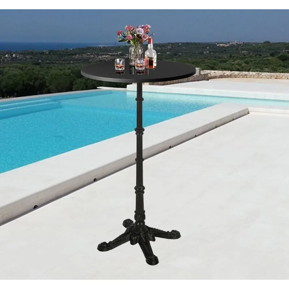

43.3" Tall Roman Column Table, Bar Height Standing Cocktail Bistro Pub Table, Heavy Duty Cast Iron Waterproof for Patio