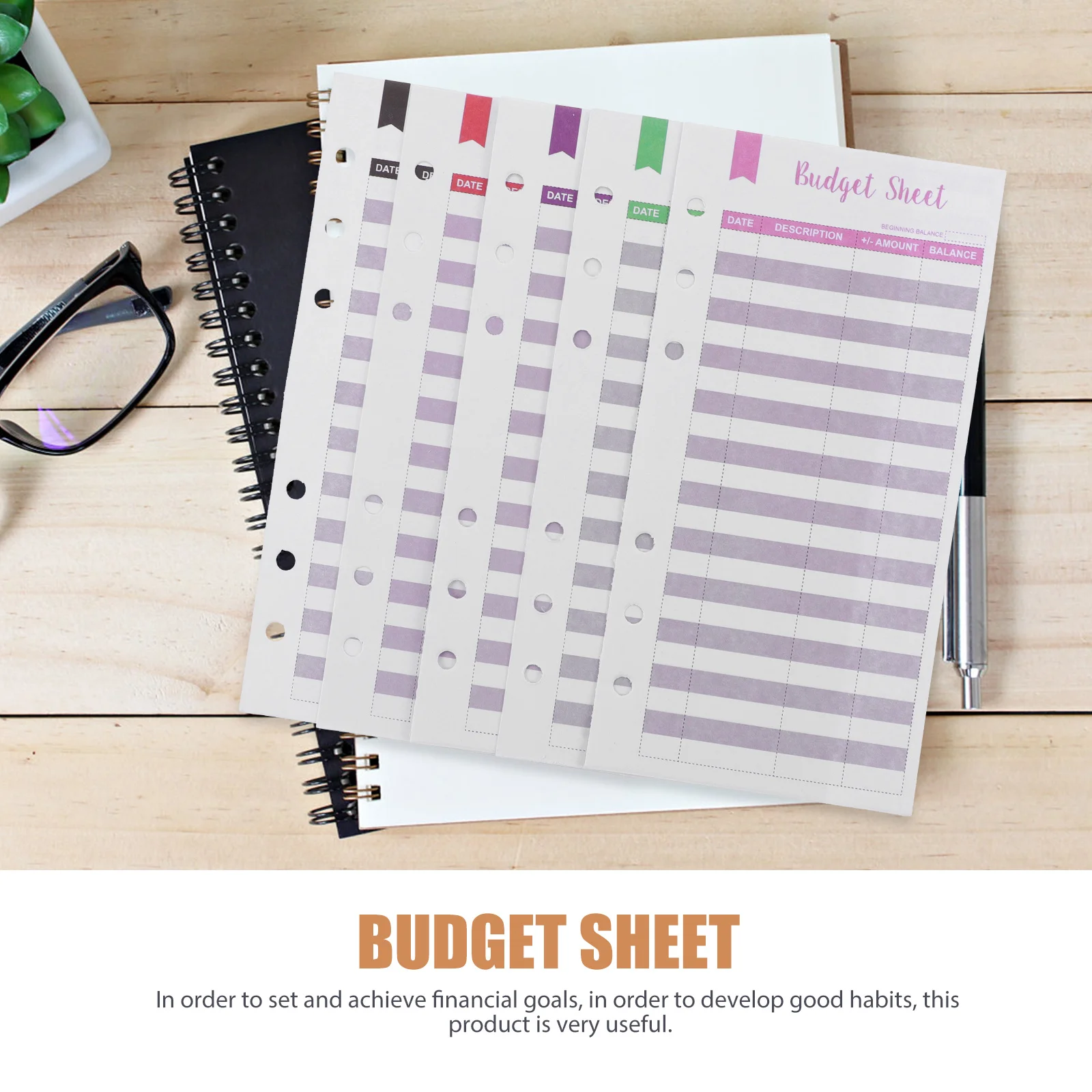 

36 Sheets Budget Binder Inserts Cash Envelope Refills Daily Budget Planner with Punch Holes Easy Expense Tracking for Home