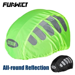 FUNWICT Waterproof Reflective Cover for Bicycle Helmet Rainproof Cycling Helmet Rain Cover MTB Road Bike Helmet Dustproof Cover