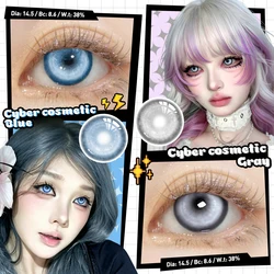 VISUASHOW Myopia Yearly Disposable Color Contact Lenses 1Pair Anime Cosplay Party Cute Colored Contacts Fashion Makeup Lenses