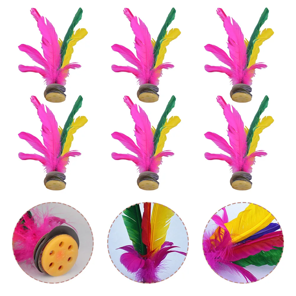 

6 Pcs Traditional Kick Shuttlecock Chinese Kicking Jianzi Child Kids Sports Toys