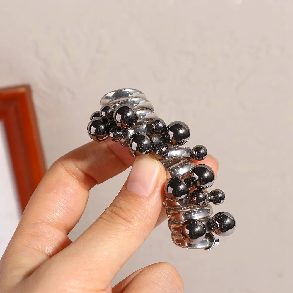 

Beads Telephone Line Hair Rope Elastic Korean Style Transparent Ponytail Holder Straight Rubber Band Pearl Hair Ring Wedding