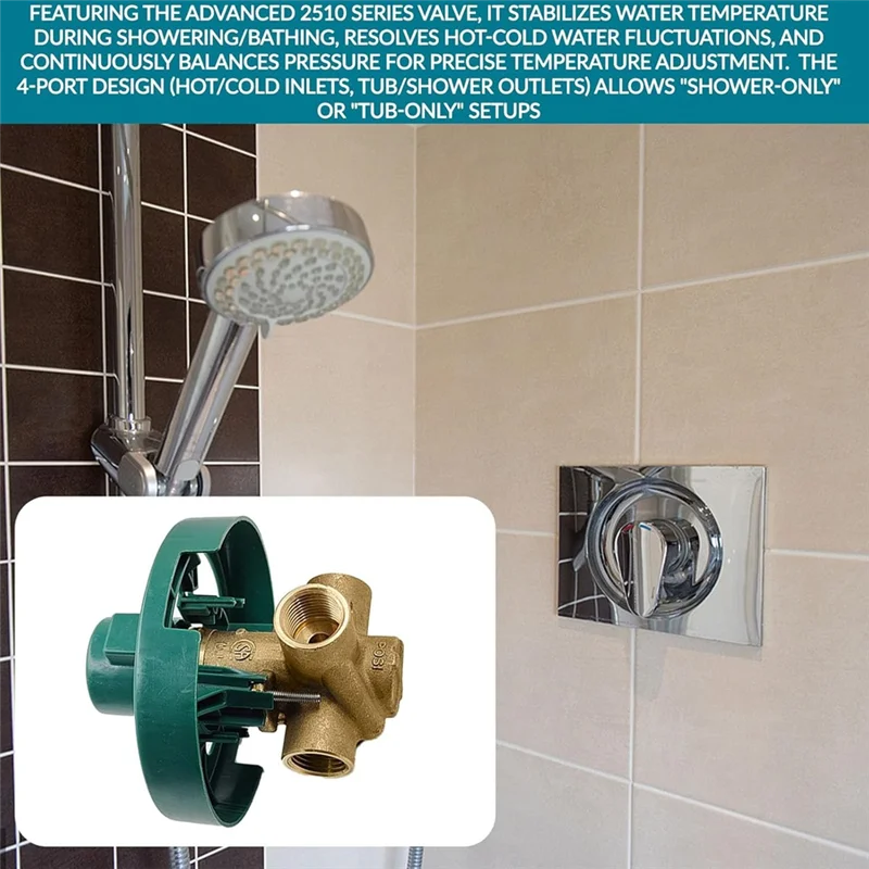 A03F-Replacement For Moen 2510-1/2 Inch IPS Connection Brass Pressure Balancing Shower Valve- 2510 Model Included