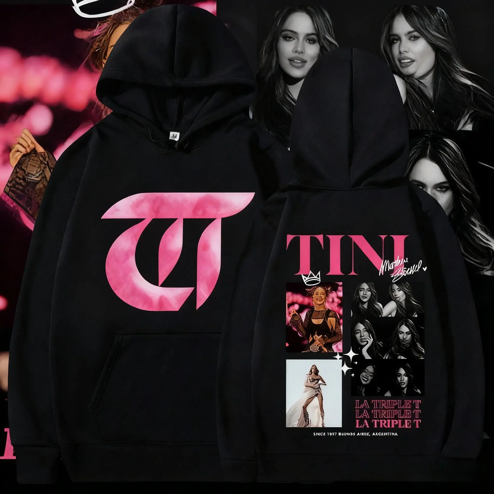 Harajuku Fashion Sweatshirt Singer TINI STOESSEL Futtura Tour Album Hood Retro Hip Hop Loose Sweater Y2K Fashion Hood Unisex