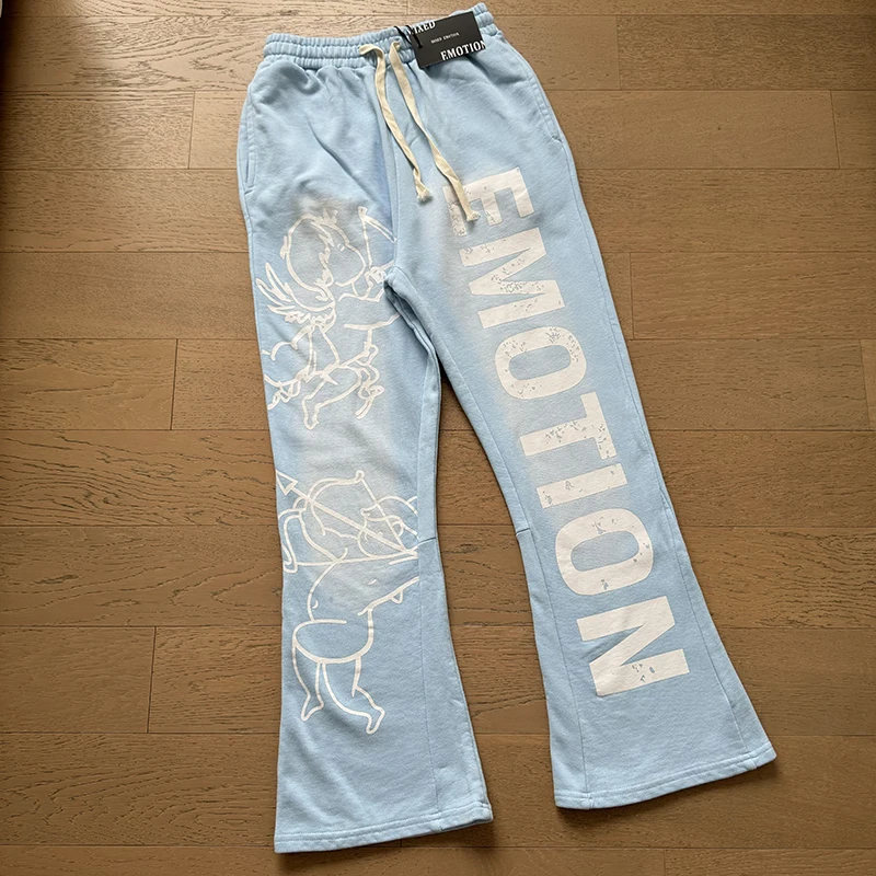 

Autumn New MIXED EMOTION Sweatpants Retro Fashionable Washed Letter Print Mixed Emotion Casual Pants