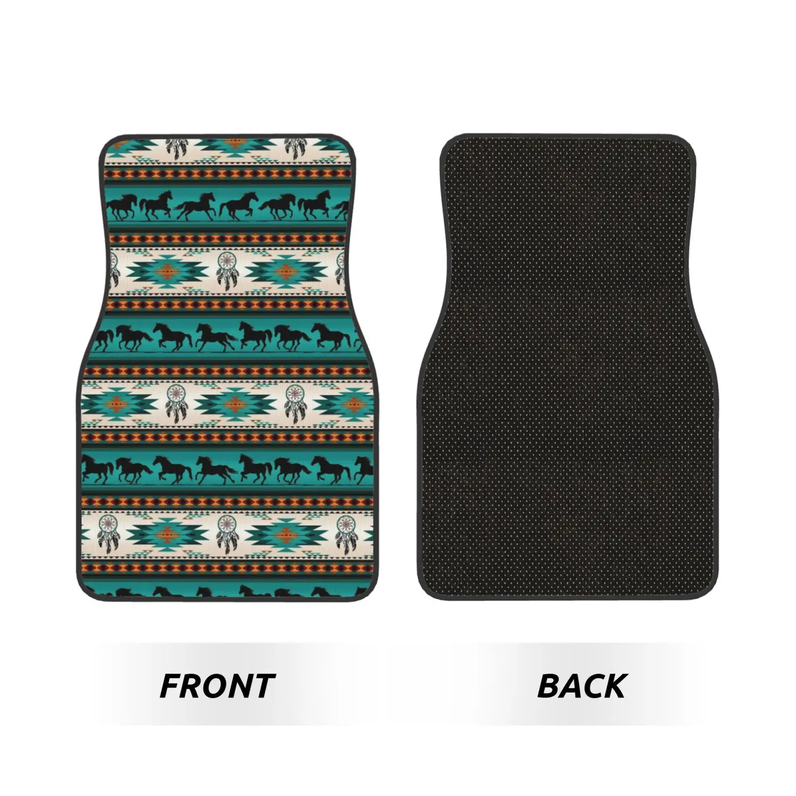 Bohemian Style Aztec Dream Catcher, Car Mat, Ethnic Style Decorative Carpet Mat, Front and Rear Full Set Suitable for All Cars