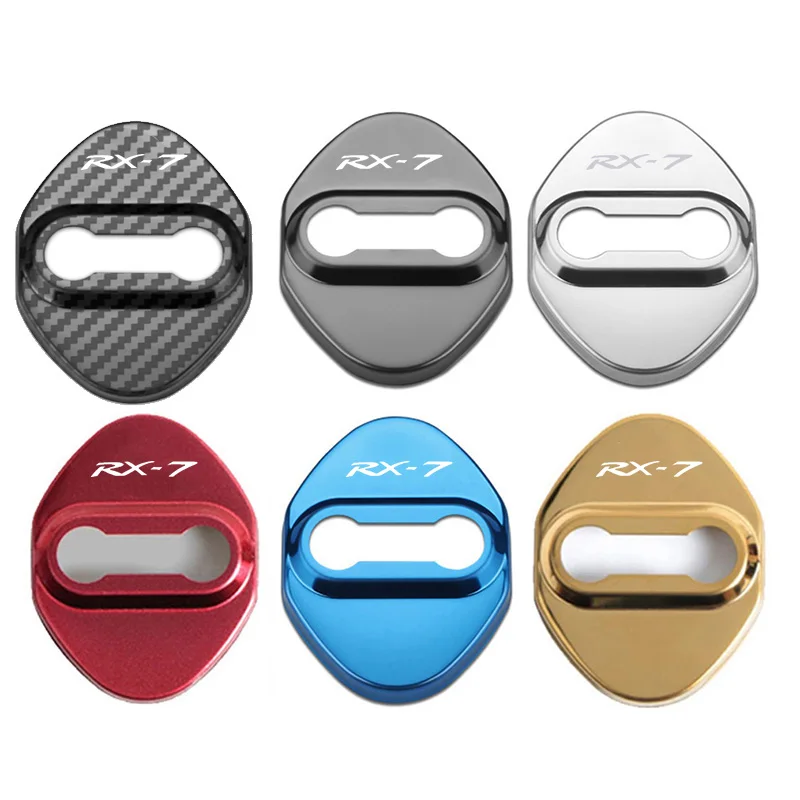 4Pcs Car Door Lock Latch Cover Protector for Mazda RX‑7 Sports Car Anti‑Rust Anti‑Scratch Door Lock Buckle Decor Accessories