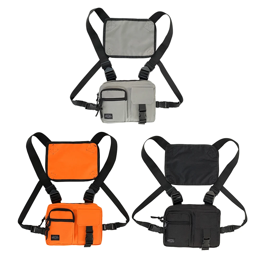 

Oxford Cloth Vest Bag Casual Function Men Women Zipper Casual Chest Rig Bag