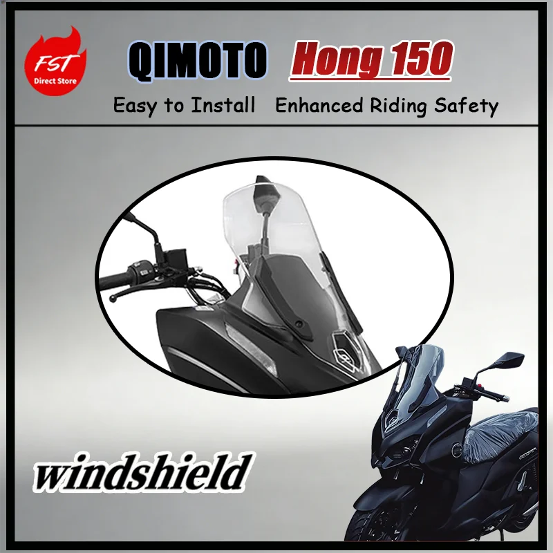 

FOR QJ Hong 150 Full Coverage Tall Clear Windshield Rainproof Protection Motorcycle Wind Shield for Enhanced Riding Experience