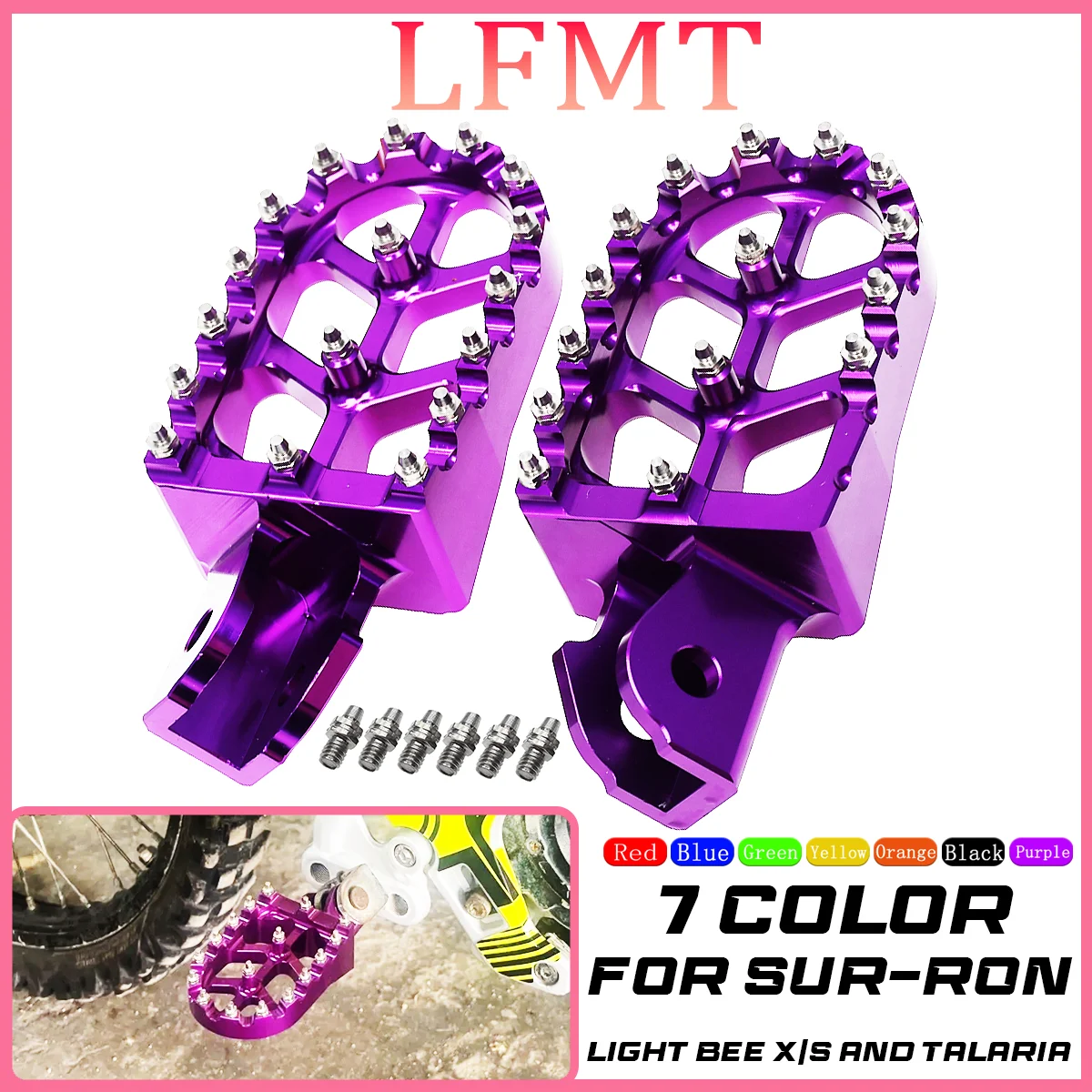 

New CNC endurance electric off-road motorcycle For Ultrabee Surron Ultra Bee Footpeg modified anti-slip footrest