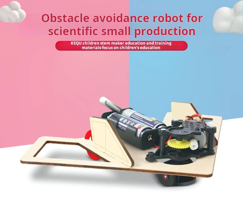 Science experiment obstacle avoidance car robot technology small production students