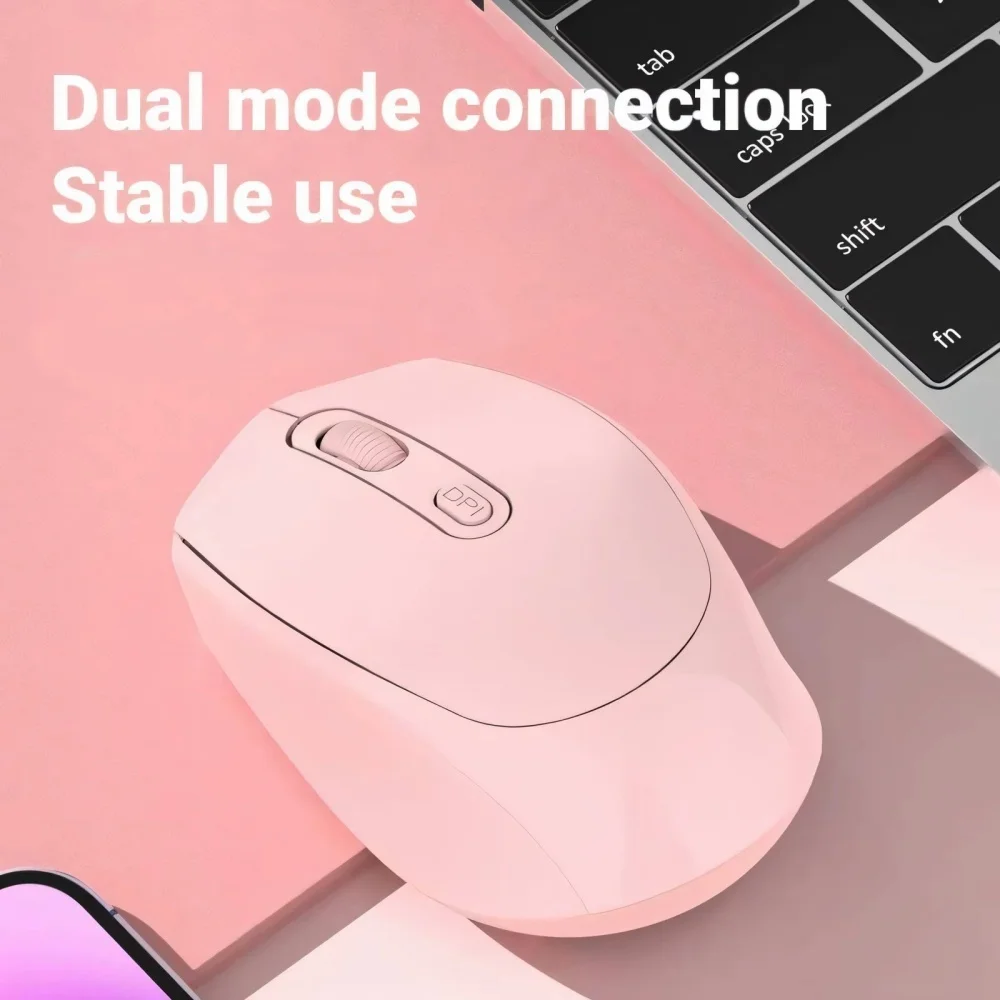 Mouse sem fio Bluetooth 2.4G recarregável silencioso clique design ergonômico para MacBook laptop PC computador escritório jogos