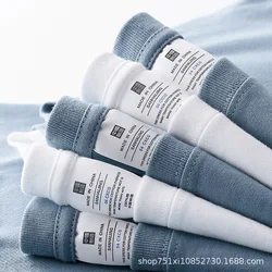 Lente Herfst 300g Zwaar puur katoenen T-shirt met lange mouwen FLoose witte top Dikke basislaag eronder voor mannen en vrouwen