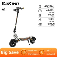 Kukirin A1 Adult Electric Scooter 800W Motor 48V 13Ah Battery Foldable Electric Scooter 10 Inch Vacuum Tires Electric Scooter