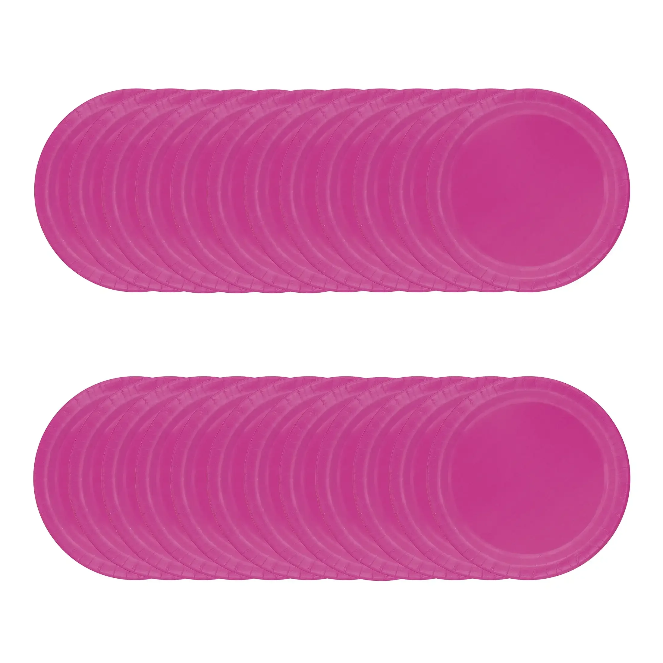 Disposable Paper Dessert Plates, 7 in, Neon Pink, 24 Count image 3