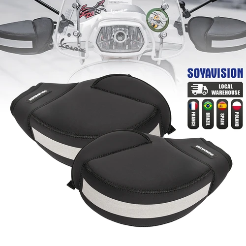 Imagen 1 del producto Manguitos gruesos para manillar de motocicleta, protectores para motocicleta, Scooter, ATV, UTV, guantes más cálidos para invierno, mango de agarre, manguito de barra, resistente a la lluvia, cálido