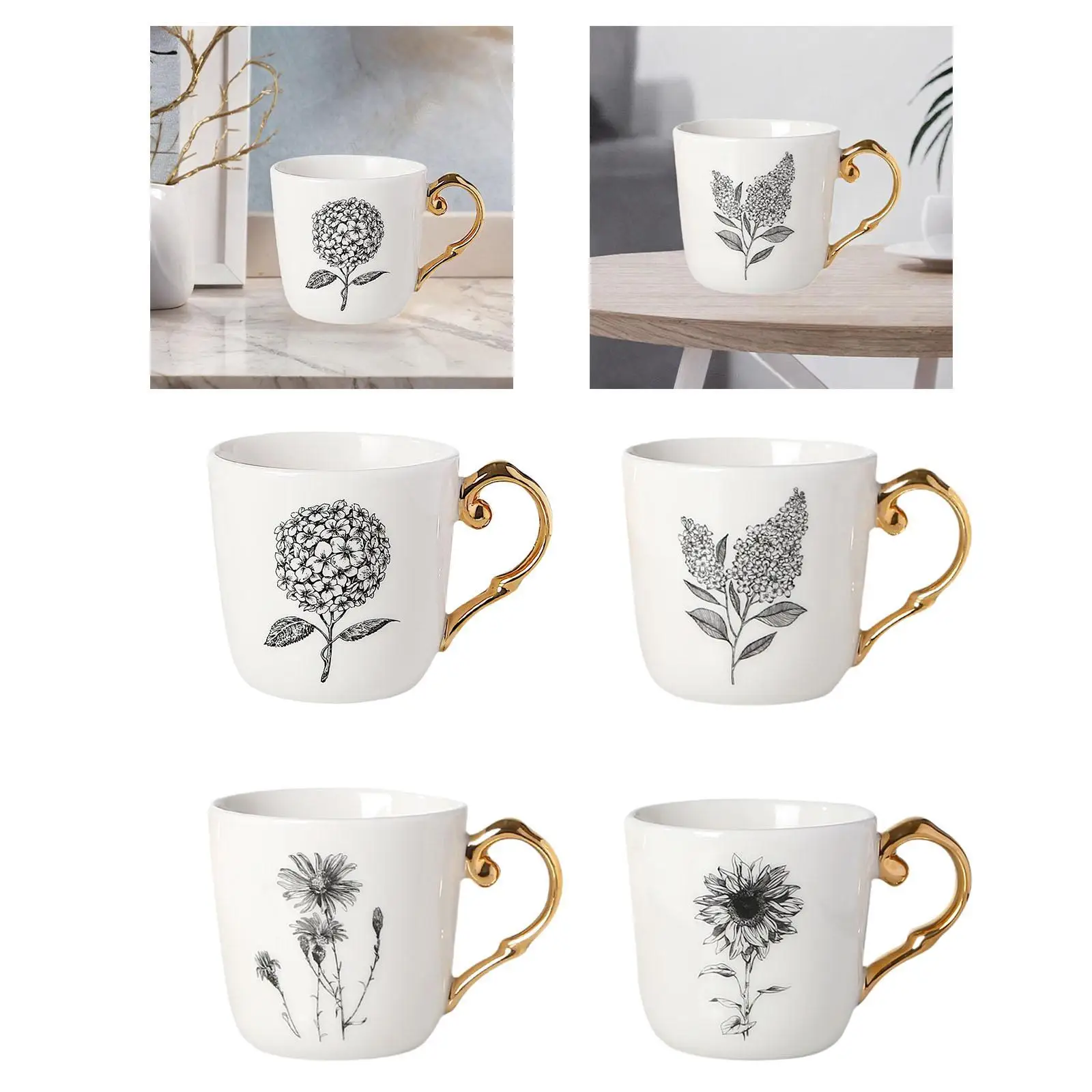 Elegante tazza da tè in ceramica con manico ergonomico per casa e ufficio