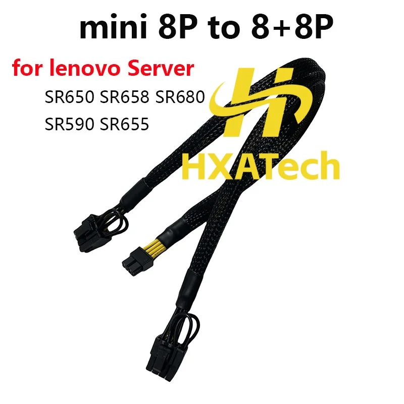 HXATech - Mini 8pin to 8+8p PCIE Graphic Card Power Supply Cable for Lenovo SR658 SR680 SR590 SR655 SR650 and GPU L20 H100 A10