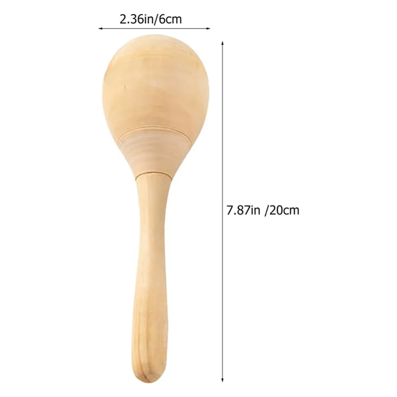 BABQ 10Pcs Maracas Hand Percussion Rattles DIY Wood Maracas with Crisp Blow Sound for Music Party Favors