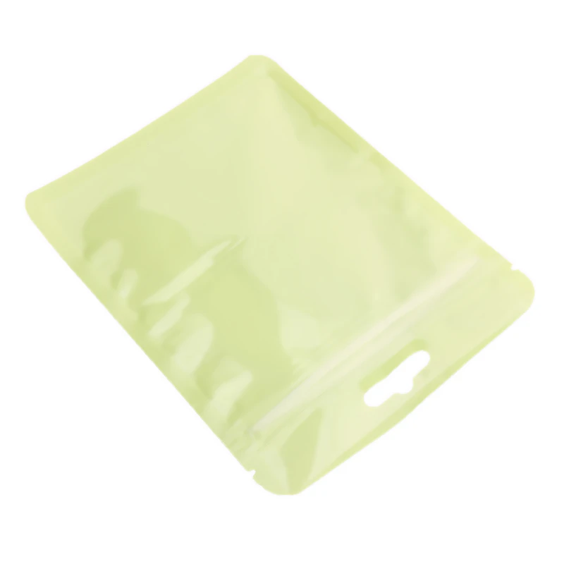 Colorful Self Sealing Bag Multifunctional Zip Lock Bag with Hang Hole Clear Plastic Tear Notch Self Seal Reusable Food Pouches