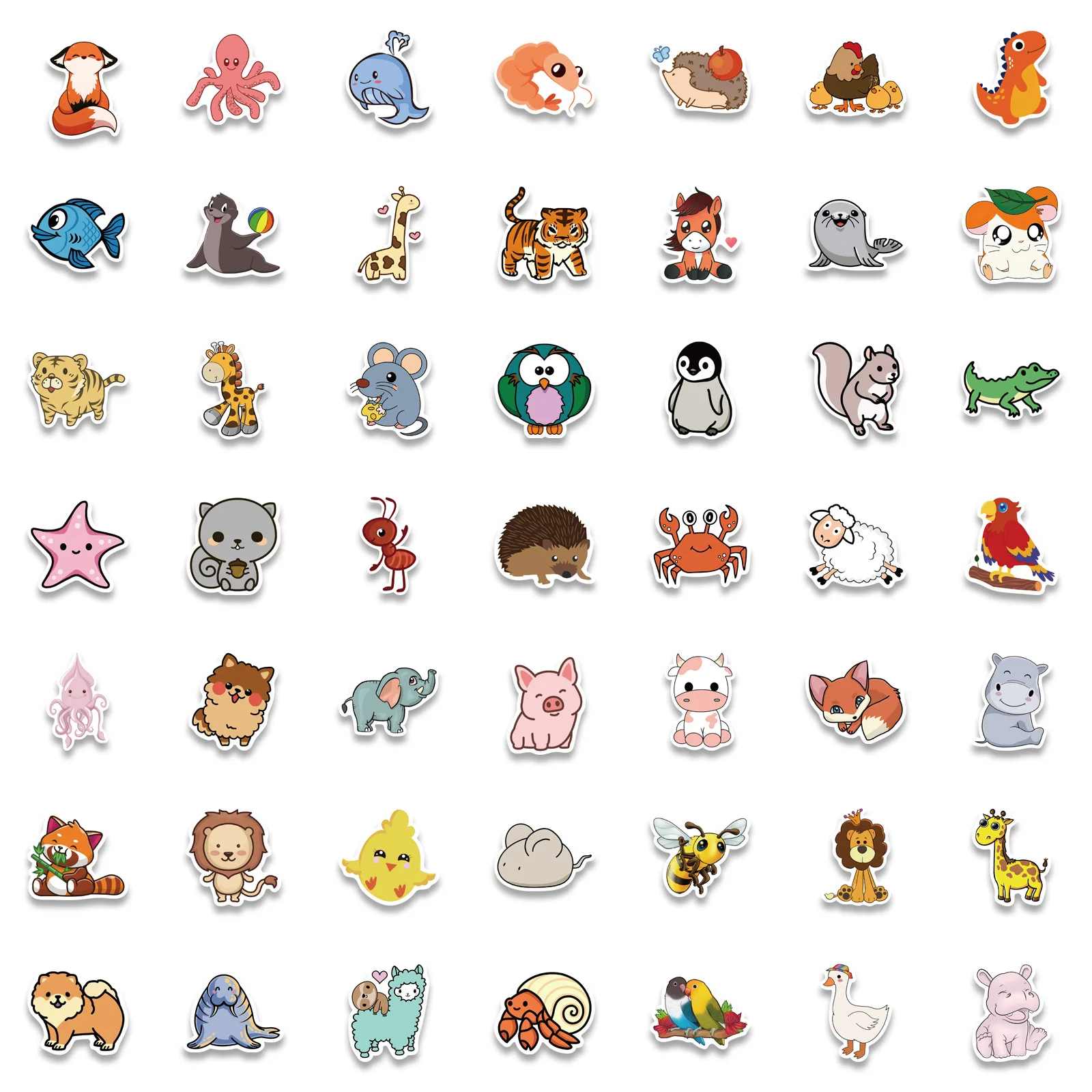 200PCS Animal Stickers Kawaii Panda Frog Water Bottles Phone Laptop Cartoon Sticker Vinyl Vsco Waterproof Sticker for Kids Teens image 2