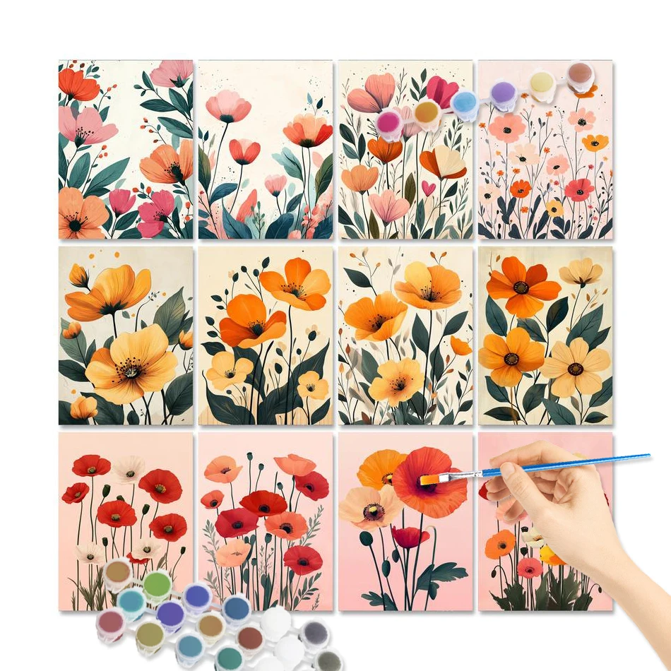 

GATYZTORY Painting By Numbers Colorful Flower DIY Room Wall Art Pictures By Number For Adults Home Decoration