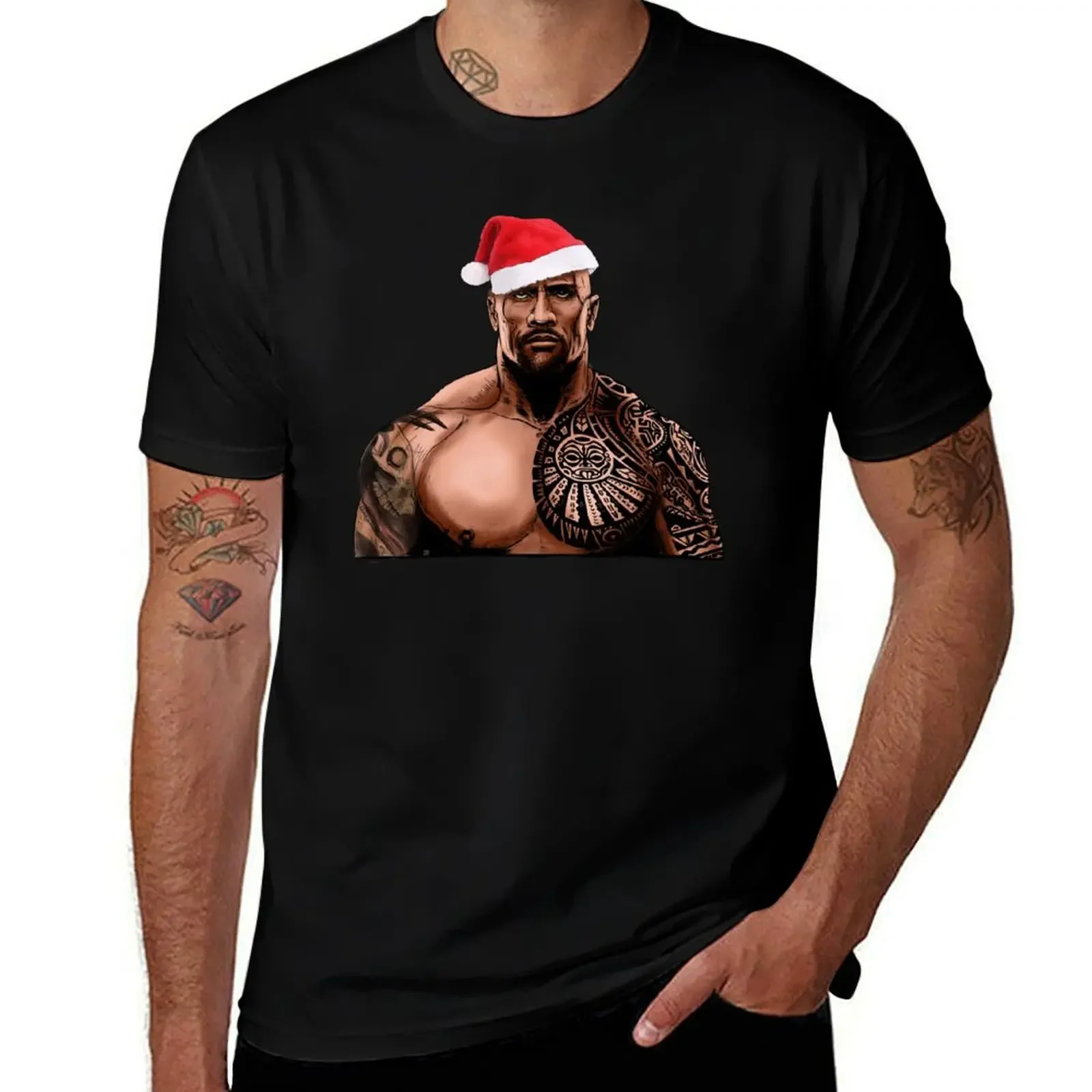 Dwayne johnson santa T-Shirt blanks essential t shirt cute clothes mens fashion