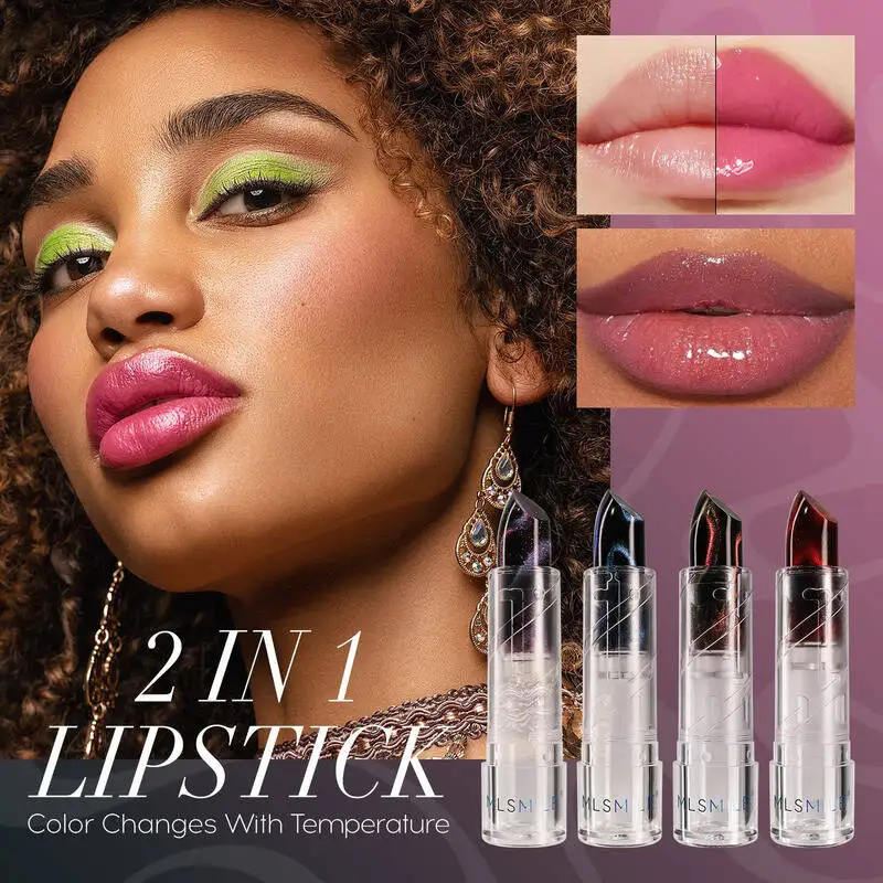 MLSMILE 4-Color Galaxy Texture Flowing Color Fine Shimmer Non-Sticky Cup Lipstick Cat Eye Temperature Change Lip Balm