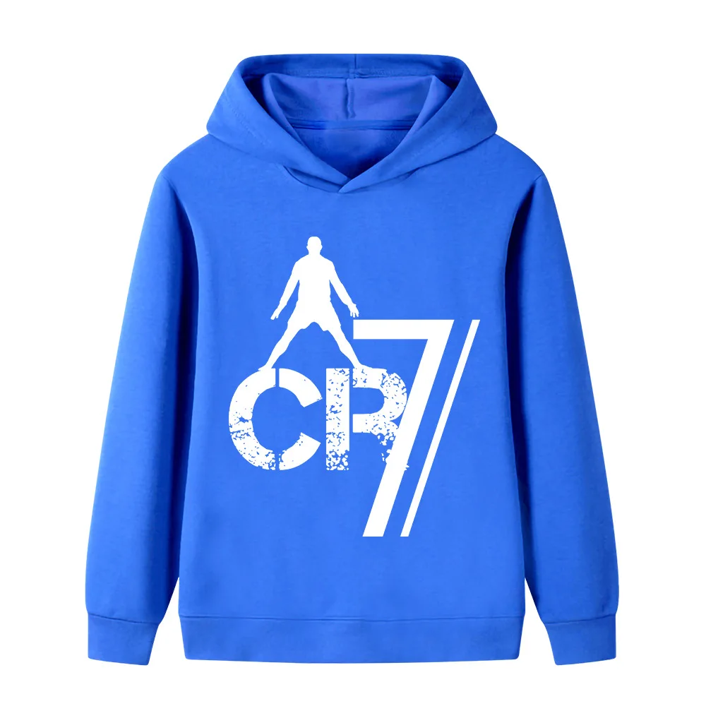 سويت شيرت بقلنسوة للأطفال مطبوع عليه رونالدو بسيط ومبتكر للأولاد والبنات للخريف والشتاء، ملابس علوية مريحة ودافئة بأكمام طويلة #2