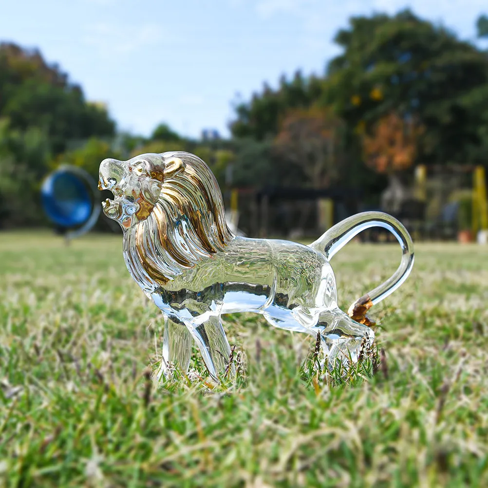 Lion Statue Crystal For Home Office Desk Decor Chinese New Year Decor Handcrafted Ornament Shelf Tabletop Shape