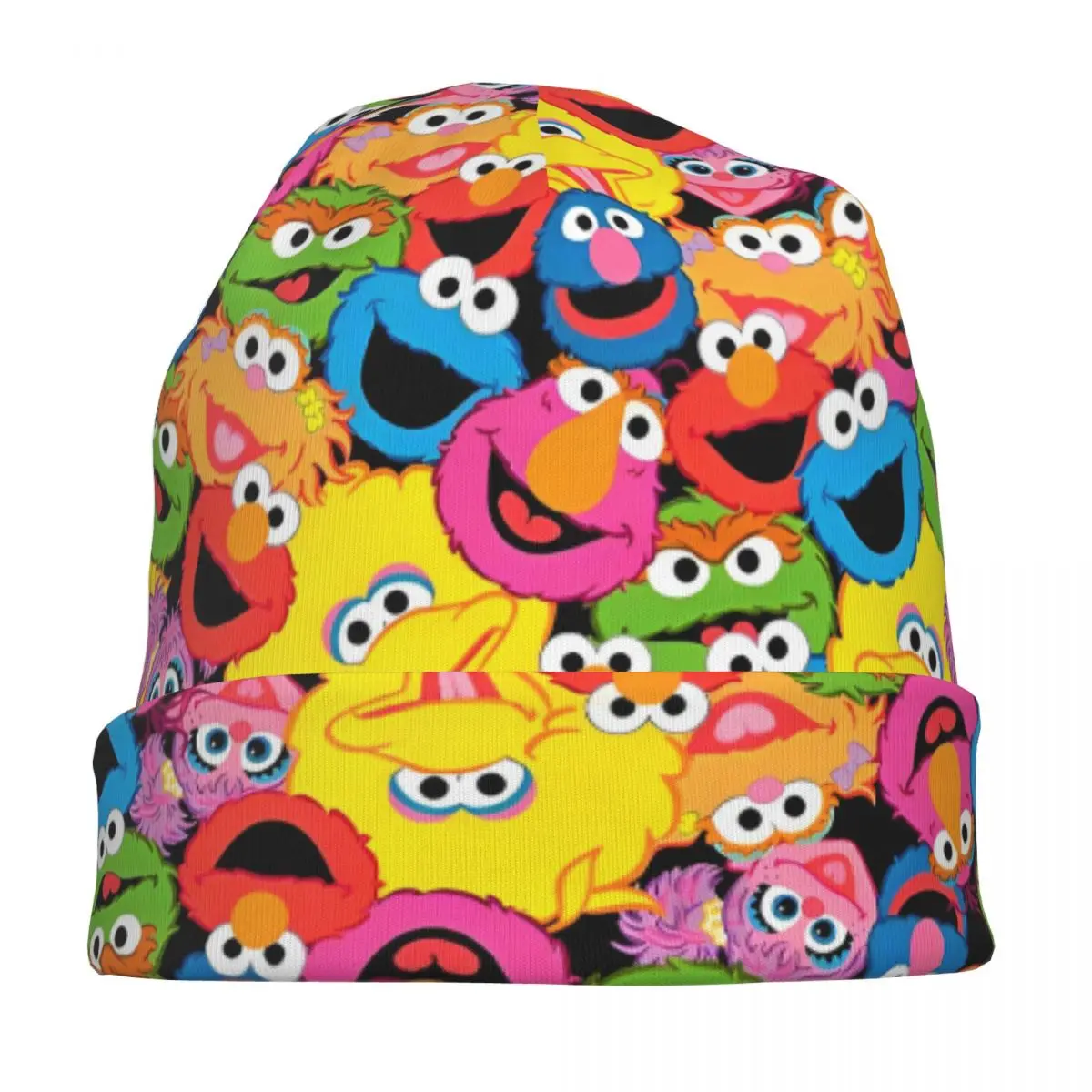 S-Sesame Street Cartoon Comedy Bonnet Hats Casual Street Skullies Beanies Hat Sesame Street for Men Women Warm Multifunction Cap