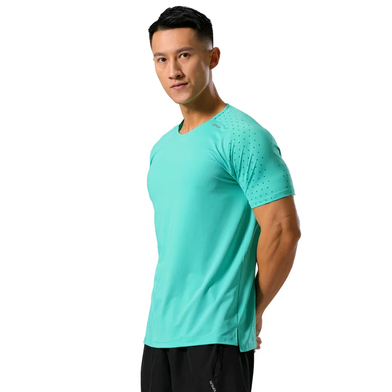 Running Muscle Fitness Men Sports T-Shirts Surf Swim Shirt Short Sleeve Quick Dry Sportswear Tee Outdoor Water Sports Gym Top