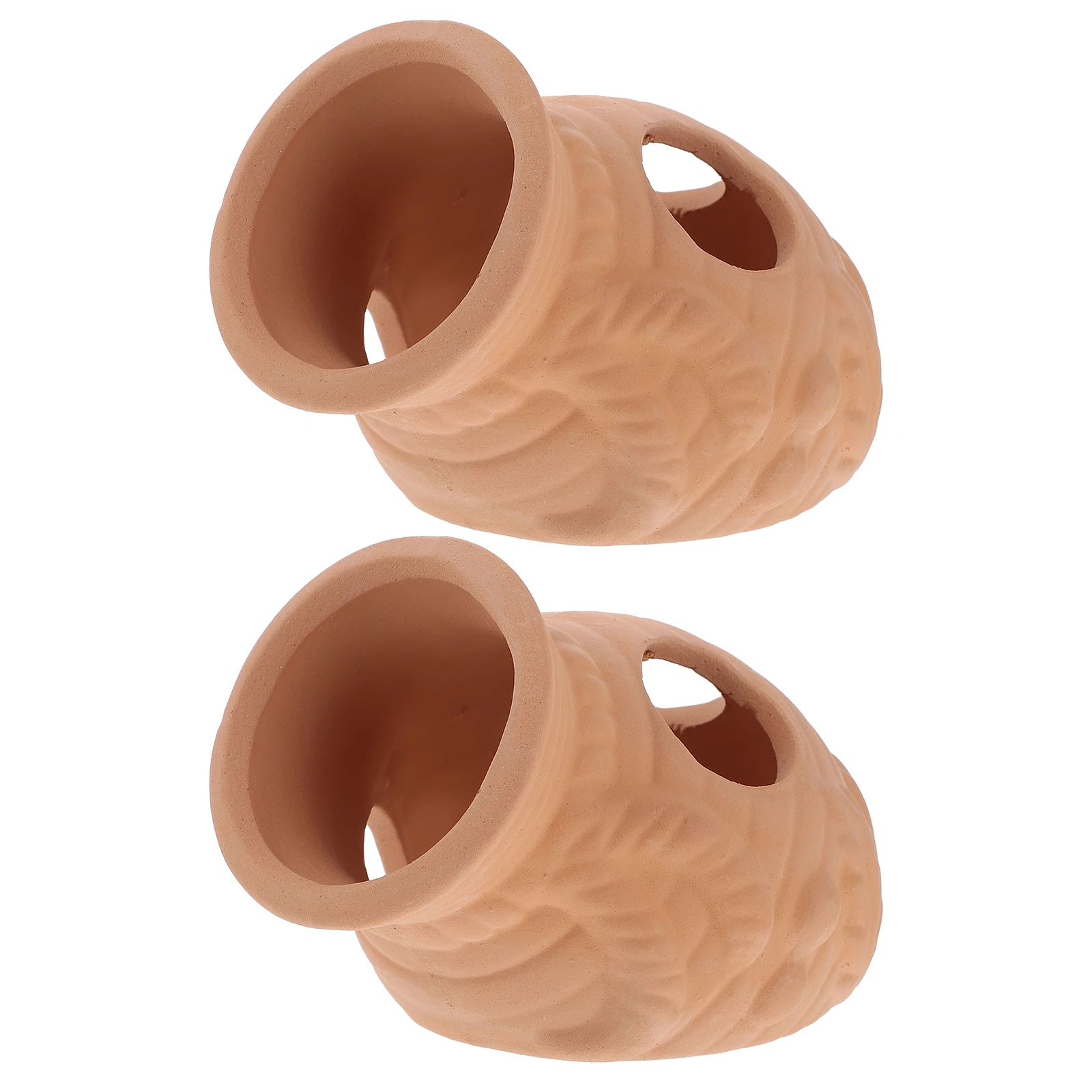 

2Pcs Fish Tank Hiding Cave Ceramic Aquarium Ornament for Freshwater Marine Decor Shelter Fish Breeding Pot Landscaping Adornment