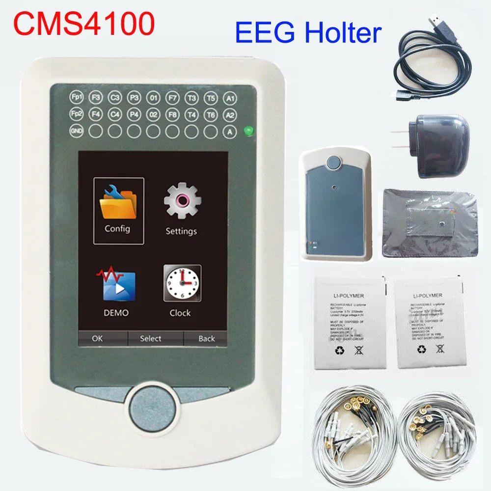 CMS4100 Dynamic EEG Holter 24 hours Record 16-Channel Brain Electric Activity System EEG machine + Analysis Software