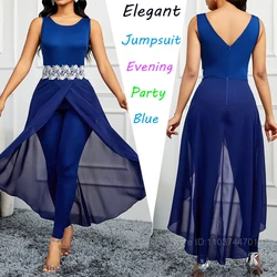 Women Fashion Elegant Long Sleeve Mesh Skinny Jumpsuits Formal Party Romper Sheer Mesh Party Jumpsuit Dropshipping